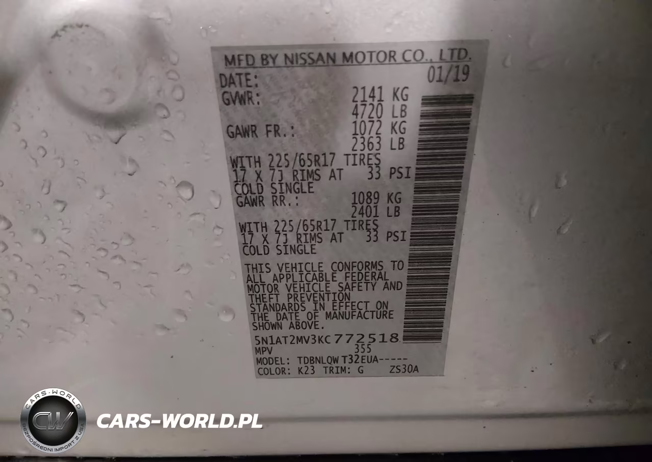 2019 Nissan Rogue Sv VIN:5N1AT2MV3KC772518 - 9
