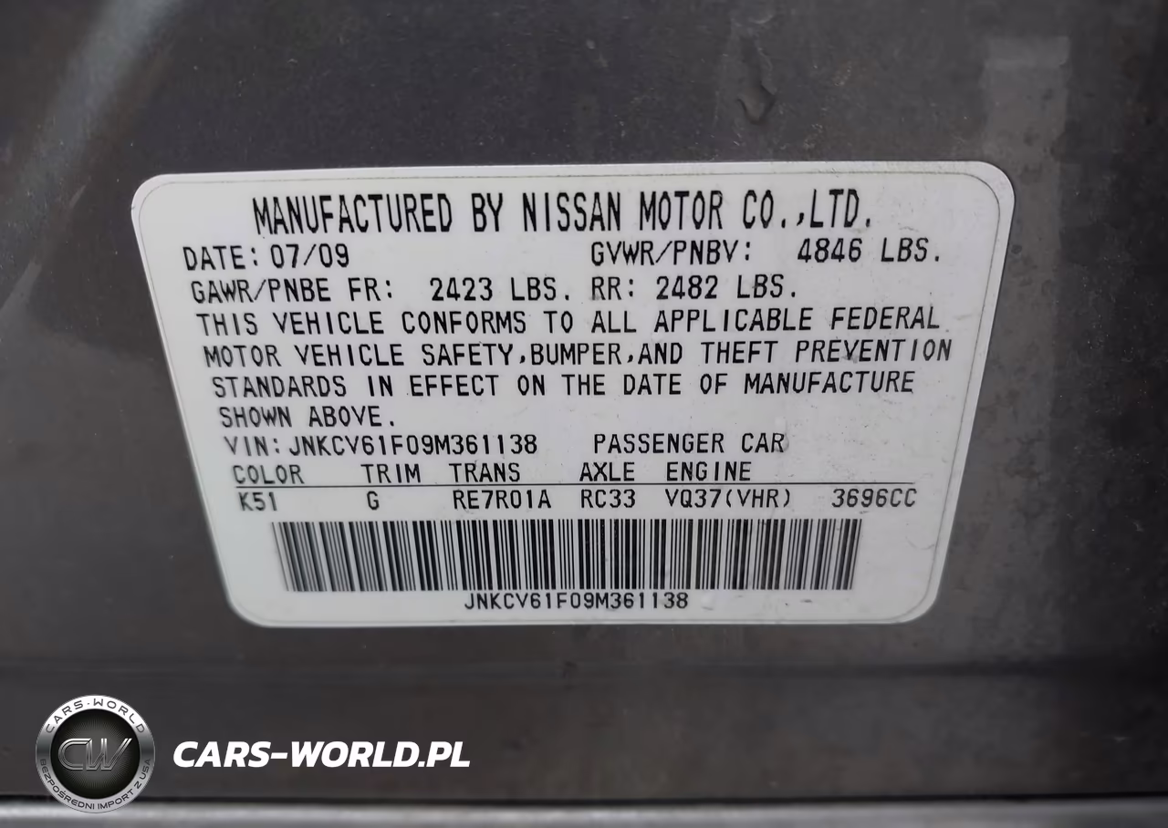2009 Infiniti G37X VIN:JNKCV61F09M361138 - 9