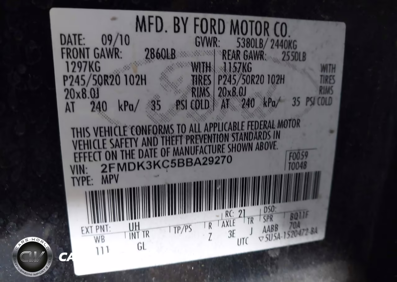 2011 Ford Edge Limited VIN:2FMDK3KC5BBA29270 - 9
