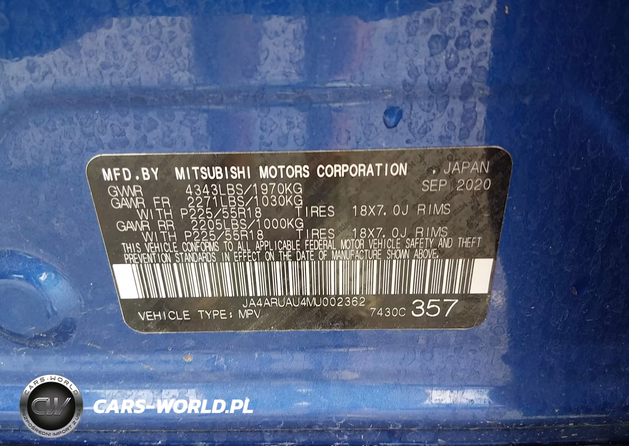 2021 Mitsubishi Outlander Sport 2.0 Be Awc-2.0 Es Awc-2.0 Se Awc-Le VIN:JA4ARUAU4MU002362 - 9