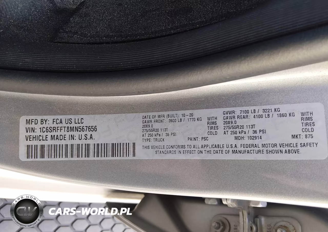 2021 Ram 1500 Big Horn 4X4 5'7 Box VIN:1C6SRFFT8MN567656 - 9