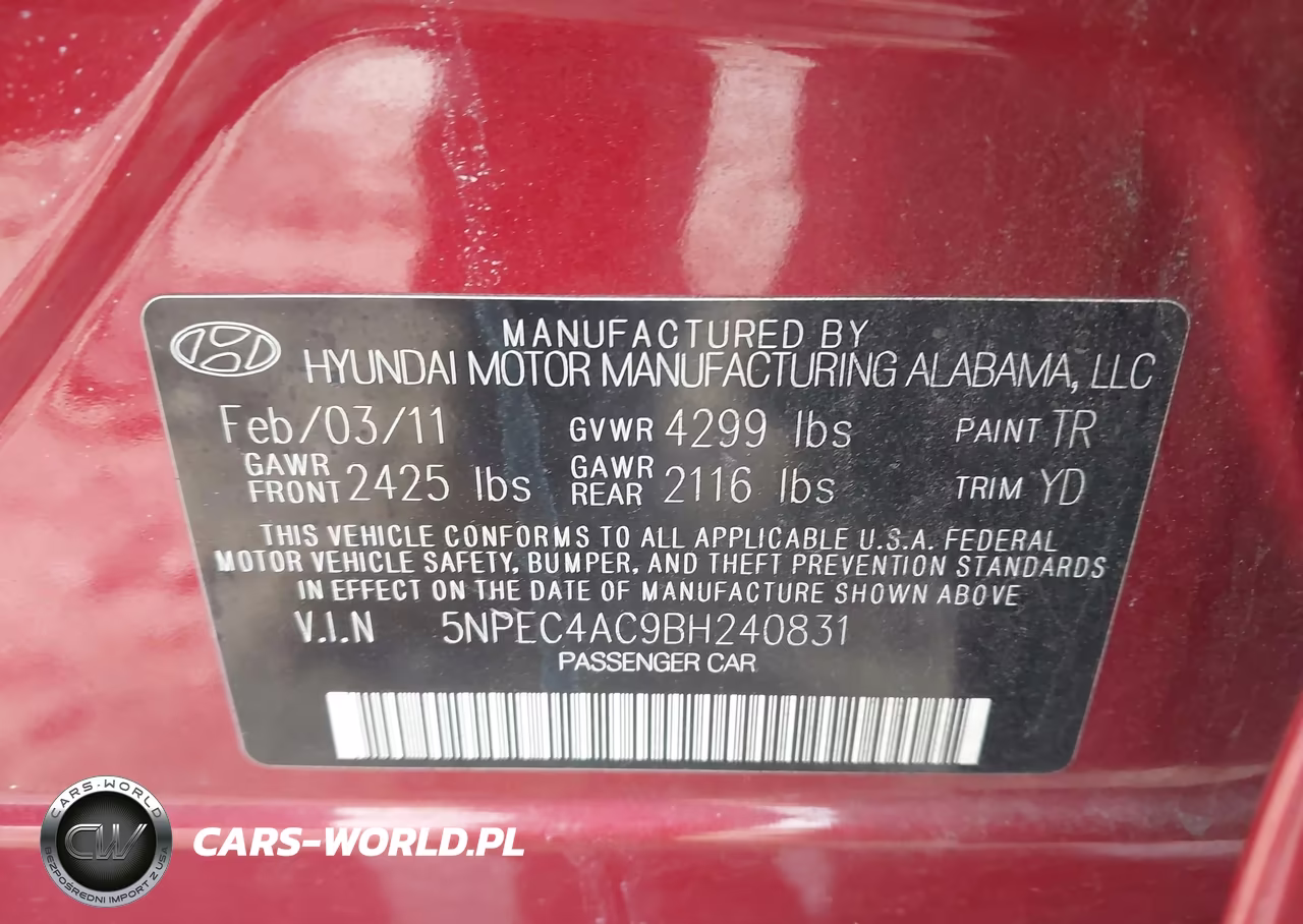 2011 Hyundai Sonata Limited VIN:5NPEC4AC9BH240831 - 9