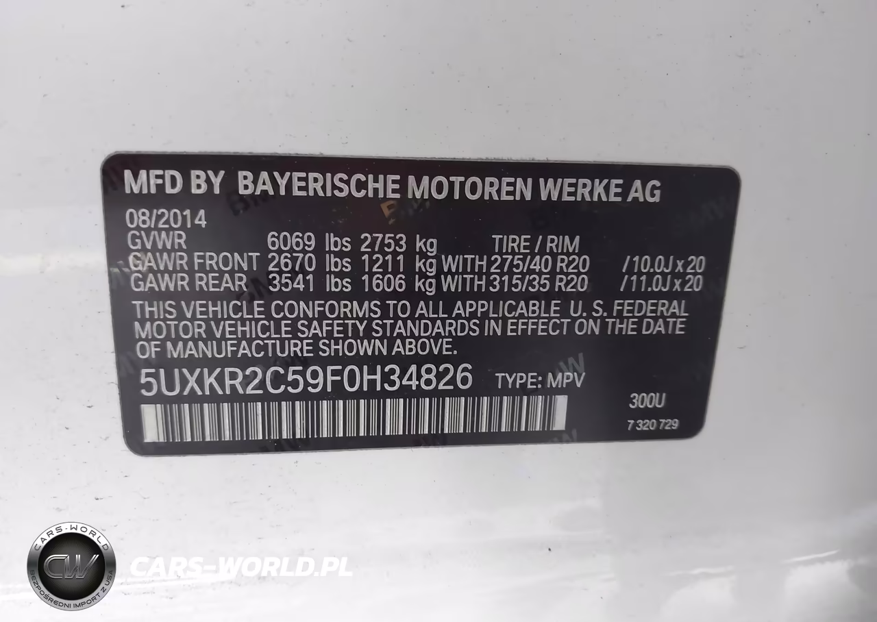 2015 BMW X5 Sdrive35I VIN:5UXKR2C59F0H34826 - 9