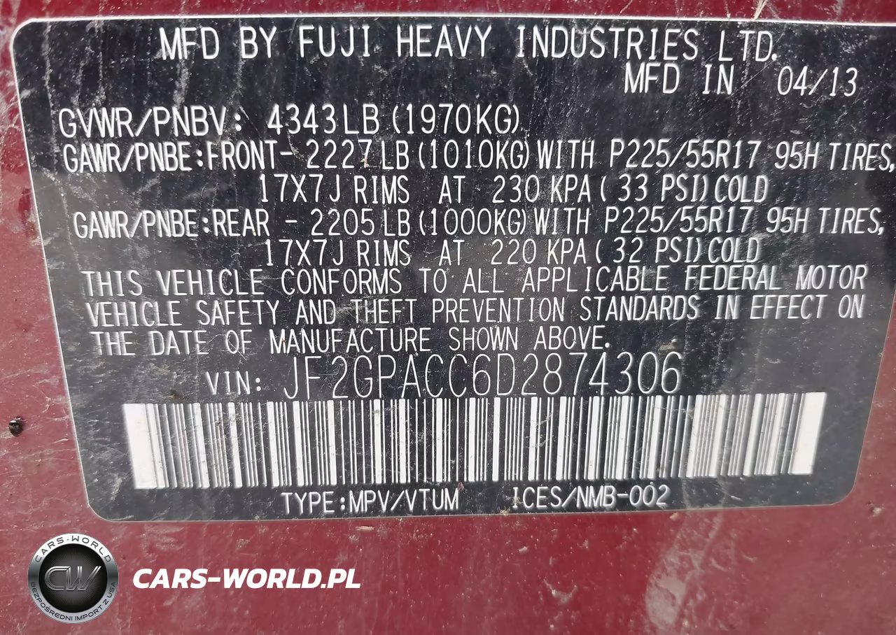 2013 Subaru Xv Crosstrek 2.0I Premium VIN:JF2GPACC6D2874306 - 9