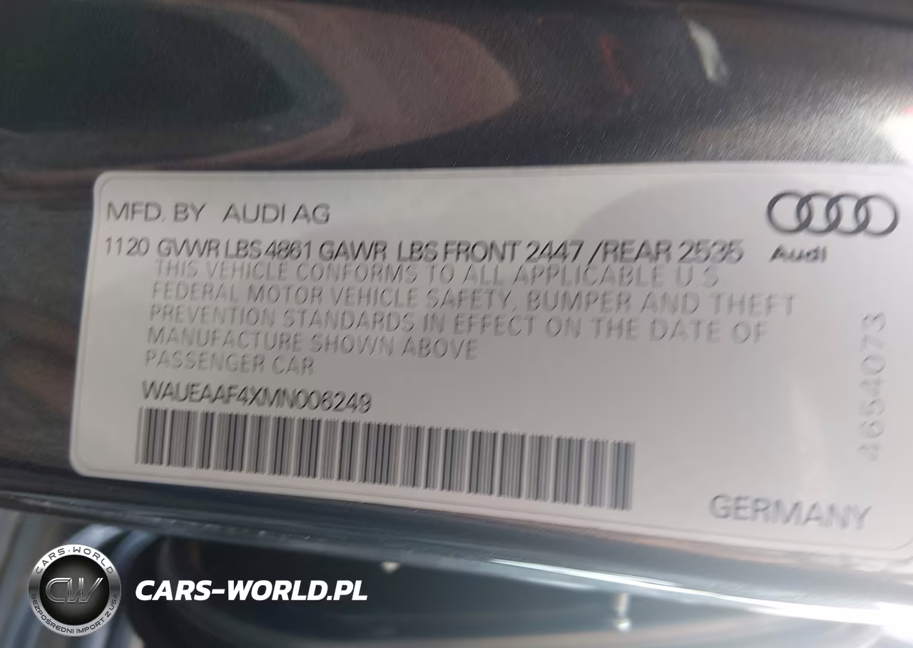 2021 Audi A4 Premium Plus 45 Tfsi S Line Quattro S Tronic VIN:WAUEAAF4XMN006249 - 9