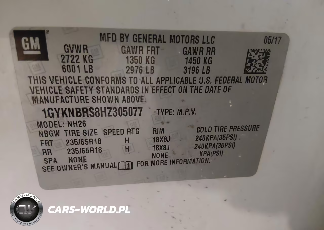 2017 Cadillac Xt5 Luxury VIN:1GYKNBRS8HZ305077 - 9