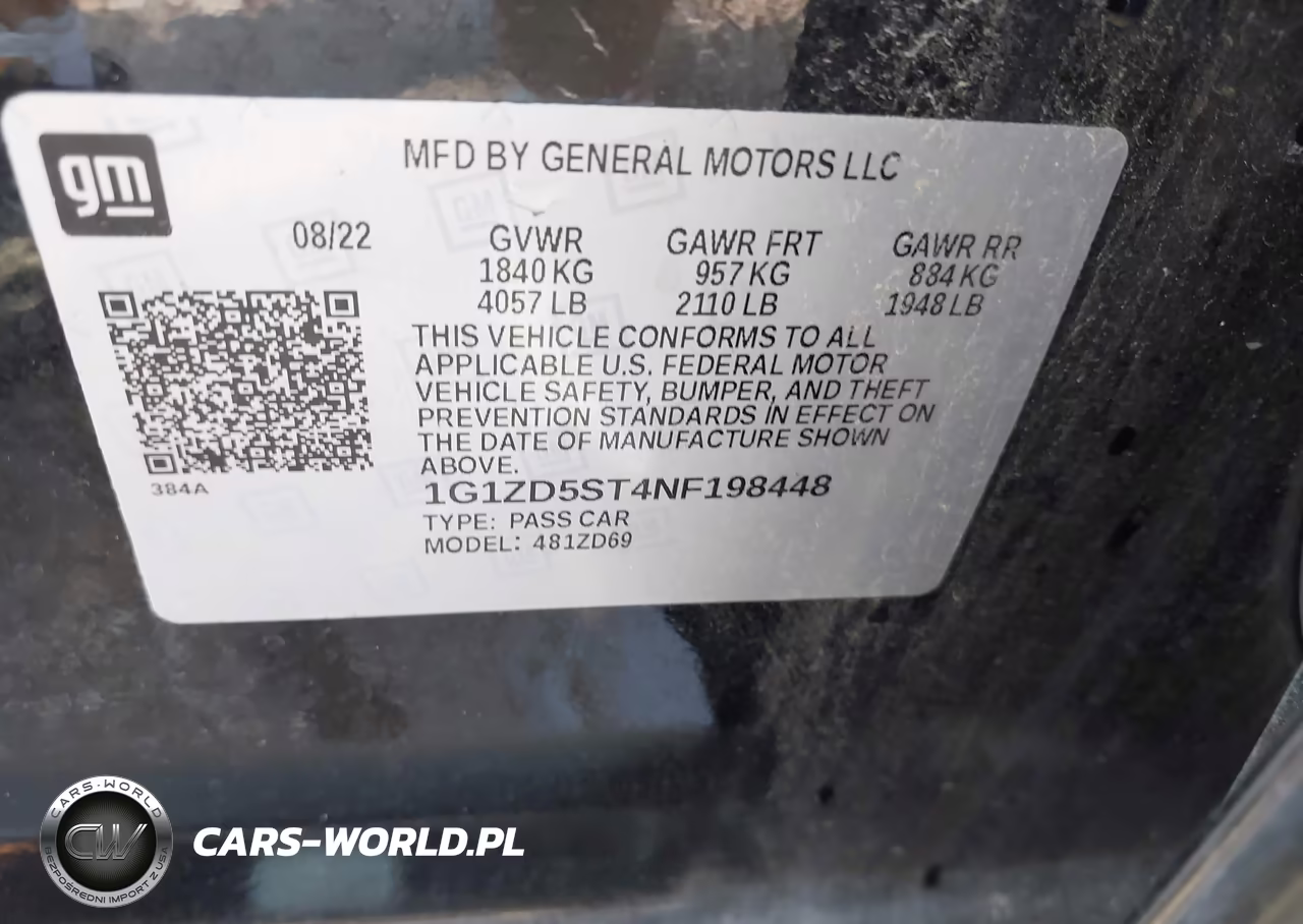 2022 Chevrolet Malibu Fwd Lt VIN:1G1ZD5ST4NF198448 - 9