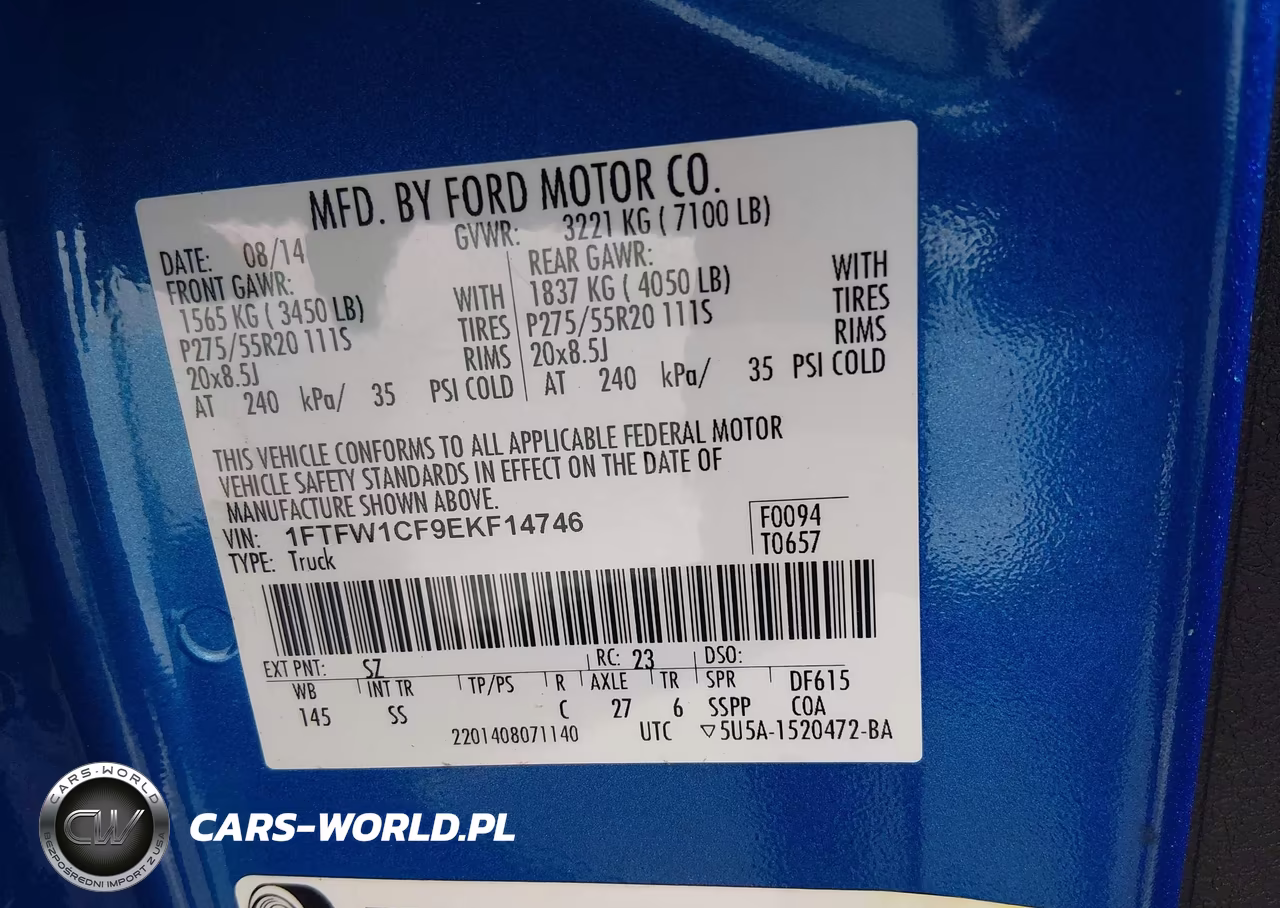 2014 Ford F-150 Stx VIN:1FTFW1CF9EKF14746 - 9