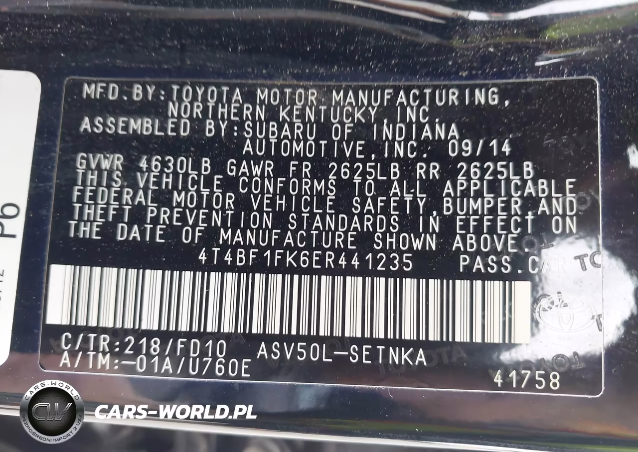 2014 Toyota Camry Le VIN:4T4BF1FK6ER441235 - 9