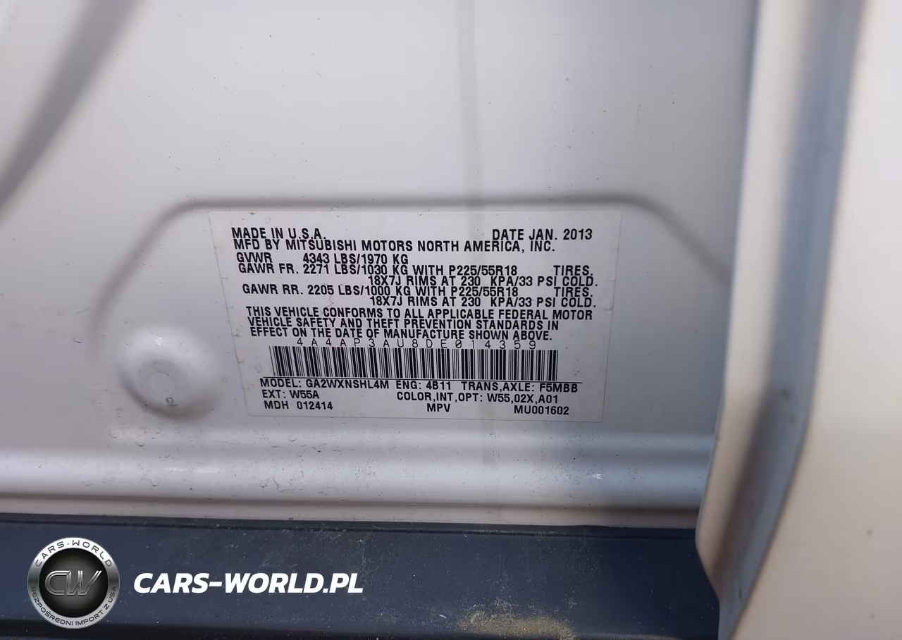 2013 Mitsubishi Outlander Sport Es VIN:4A4AP3AU8DE014359 - 9