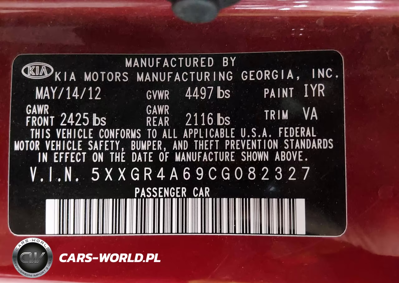 2012 Kia Optima Sx VIN:5XXGR4A69CG082327 - 9