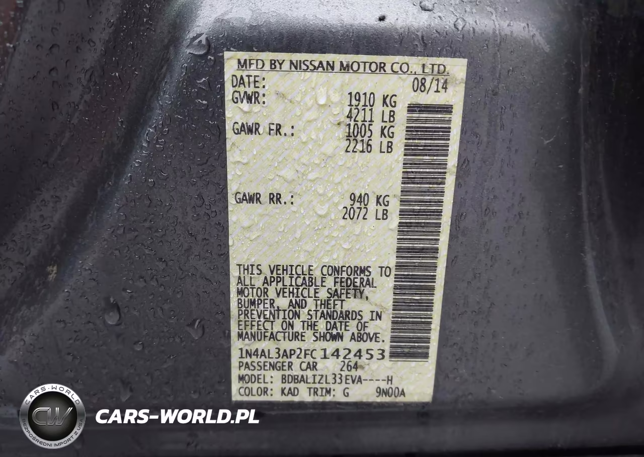 2015 Nissan Altima 2.5 Sv VIN:1N4AL3AP2FC142453 - 9