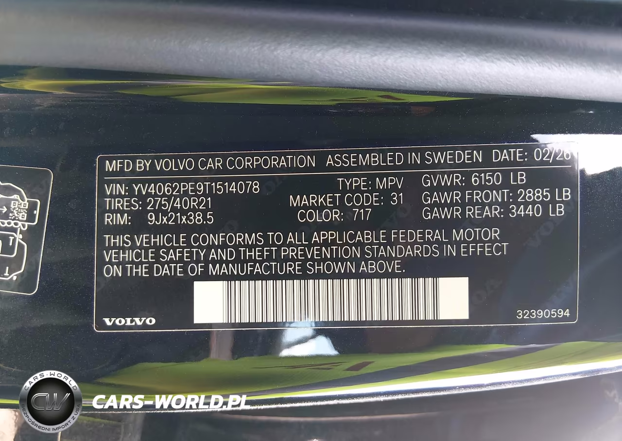 2026 Volvo Xc90 Plus, B6 Awd Gas (Mild Hybrid), Gasoline, Bright, 7 Seats VIN:YV4062PE9T1514078 - 9