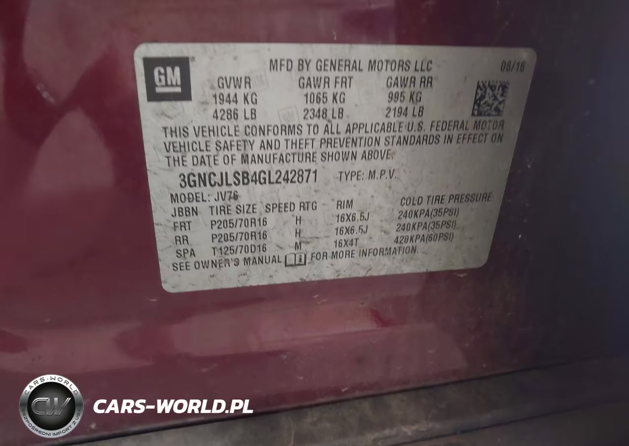 2016 Chevrolet Trax Lt VIN:3GNCJLSB4GL242871 - 9