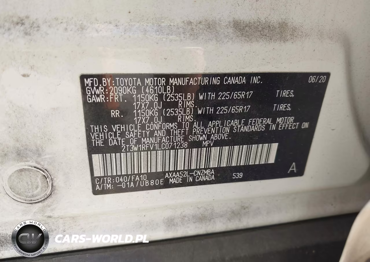 2020 Toyota Rav4 Xle VIN:2T3W1RFV1LC071238 - 9