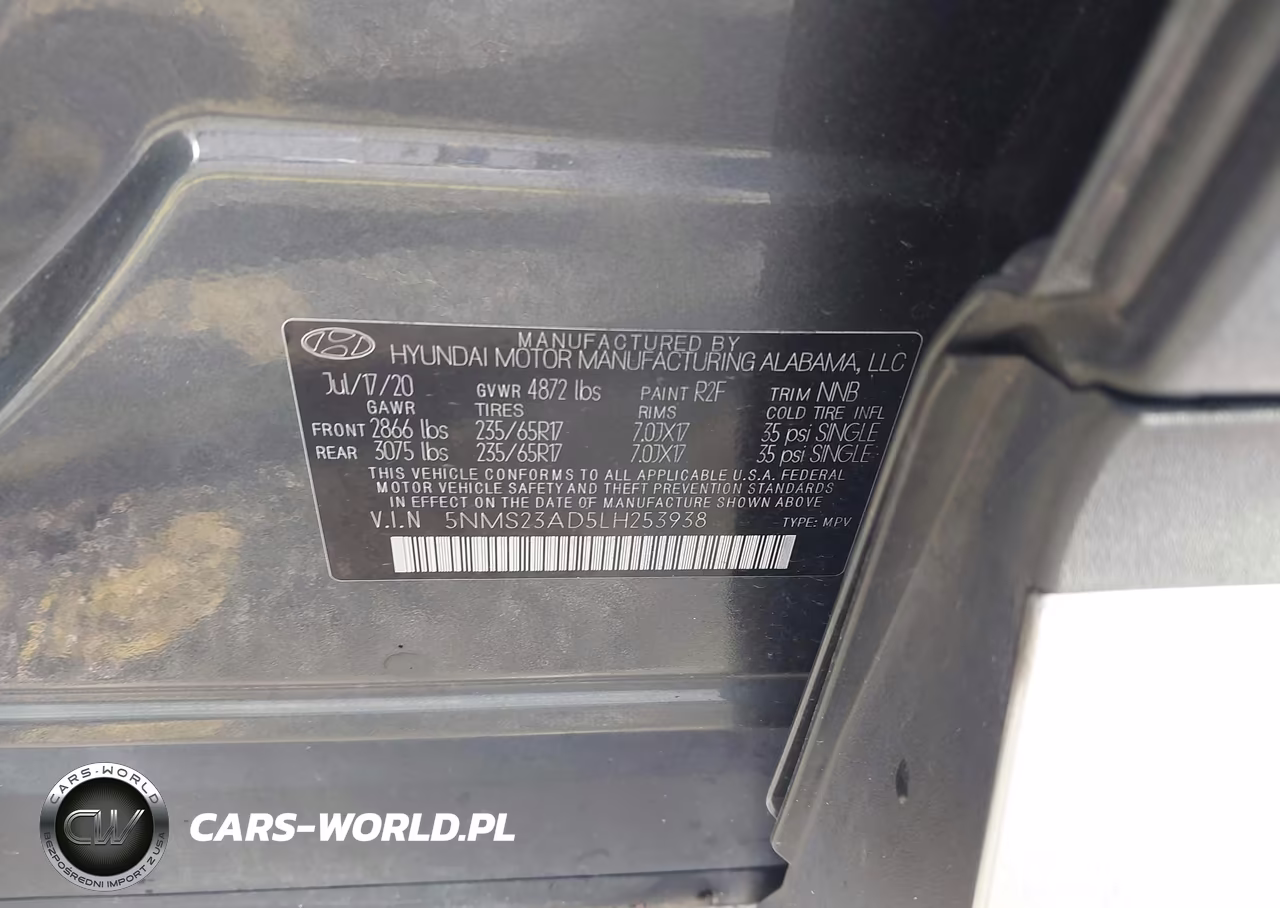 2020 Hyundai Santa Fe Se VIN:5NMS23AD5LH253938 - 9