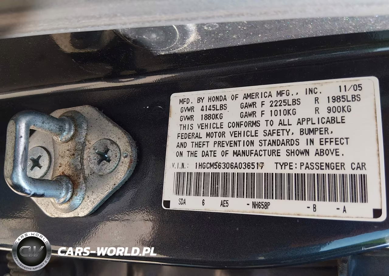 2006 Honda Accord 2.4 Se VIN:1HGCM56306A036517 - 9