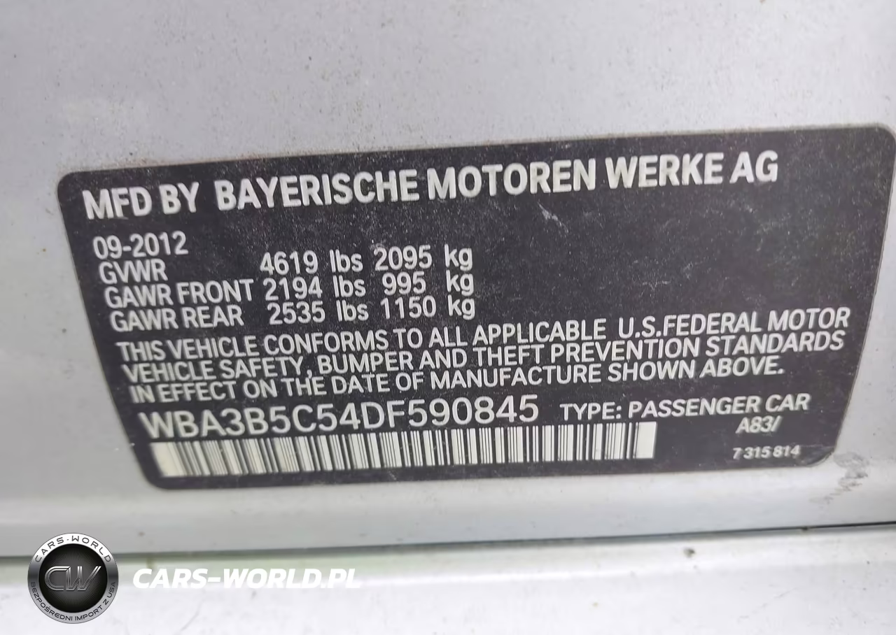 2013 BMW 328I xDrive VIN:WBA3B5C54DF590845 - 9