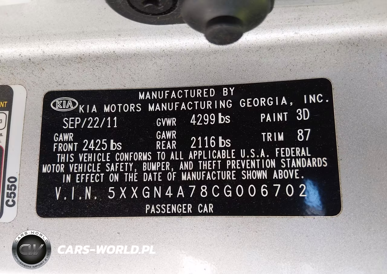 2012 Kia Optima Ex VIN:5XXGN4A78CG006702 - 9