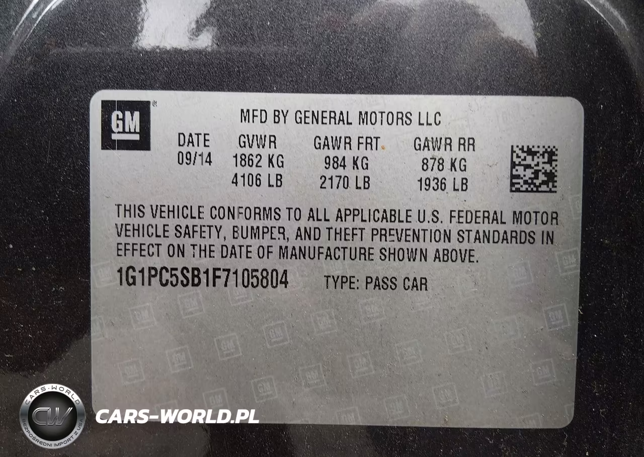 2015 Chevrolet Cruze 1Lt Auto VIN:1G1PC5SB1F7105804 - 9