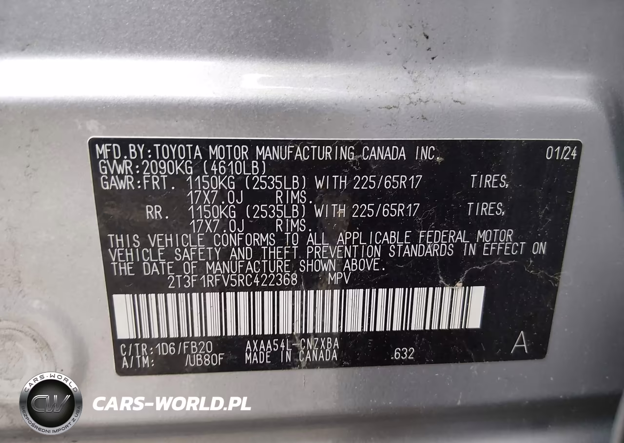 2024 Toyota Rav4 Le VIN:2T3F1RFV5RC422368 - 9
