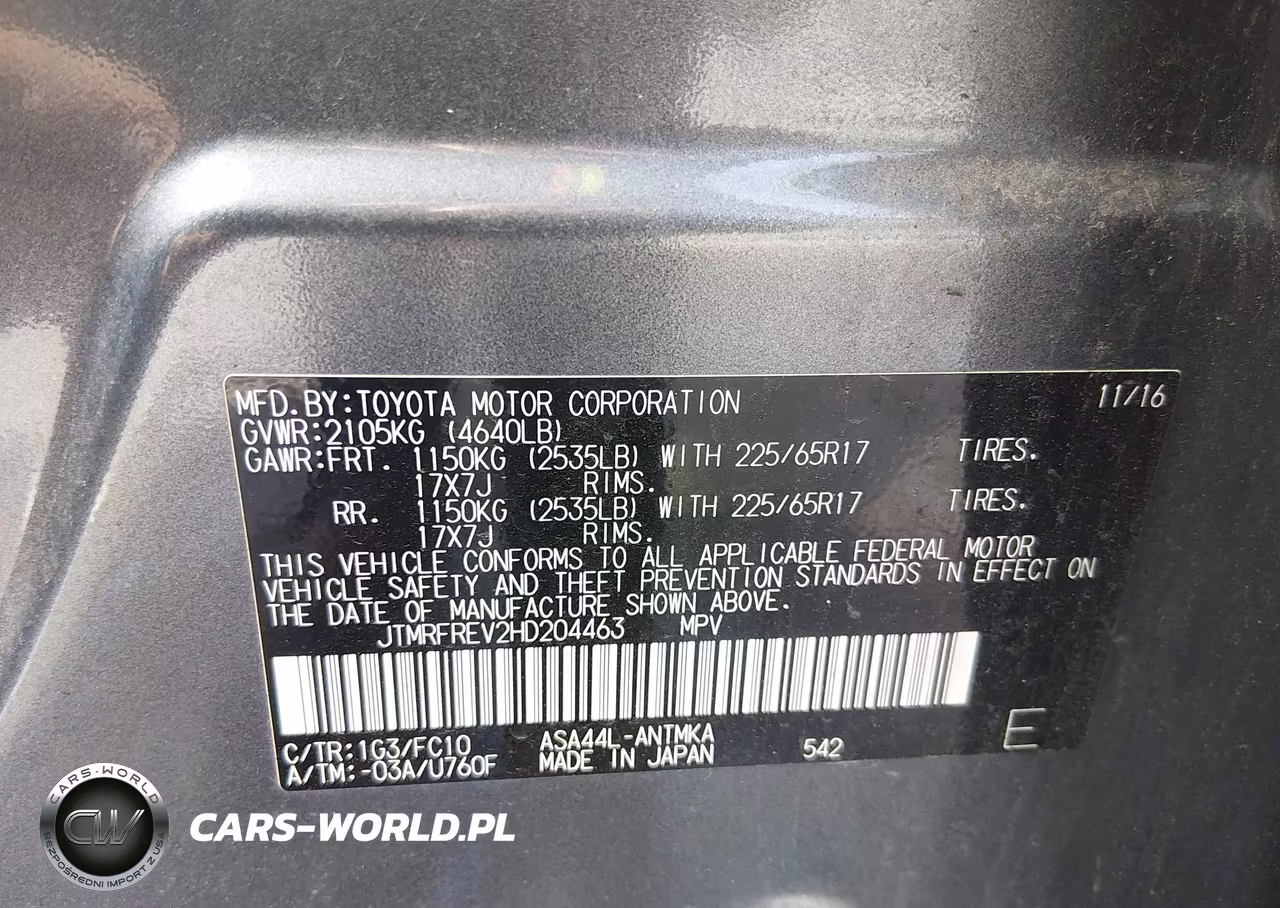 2017 Toyota Rav4 Xle VIN:JTMRFREV2HD204463 - 9
