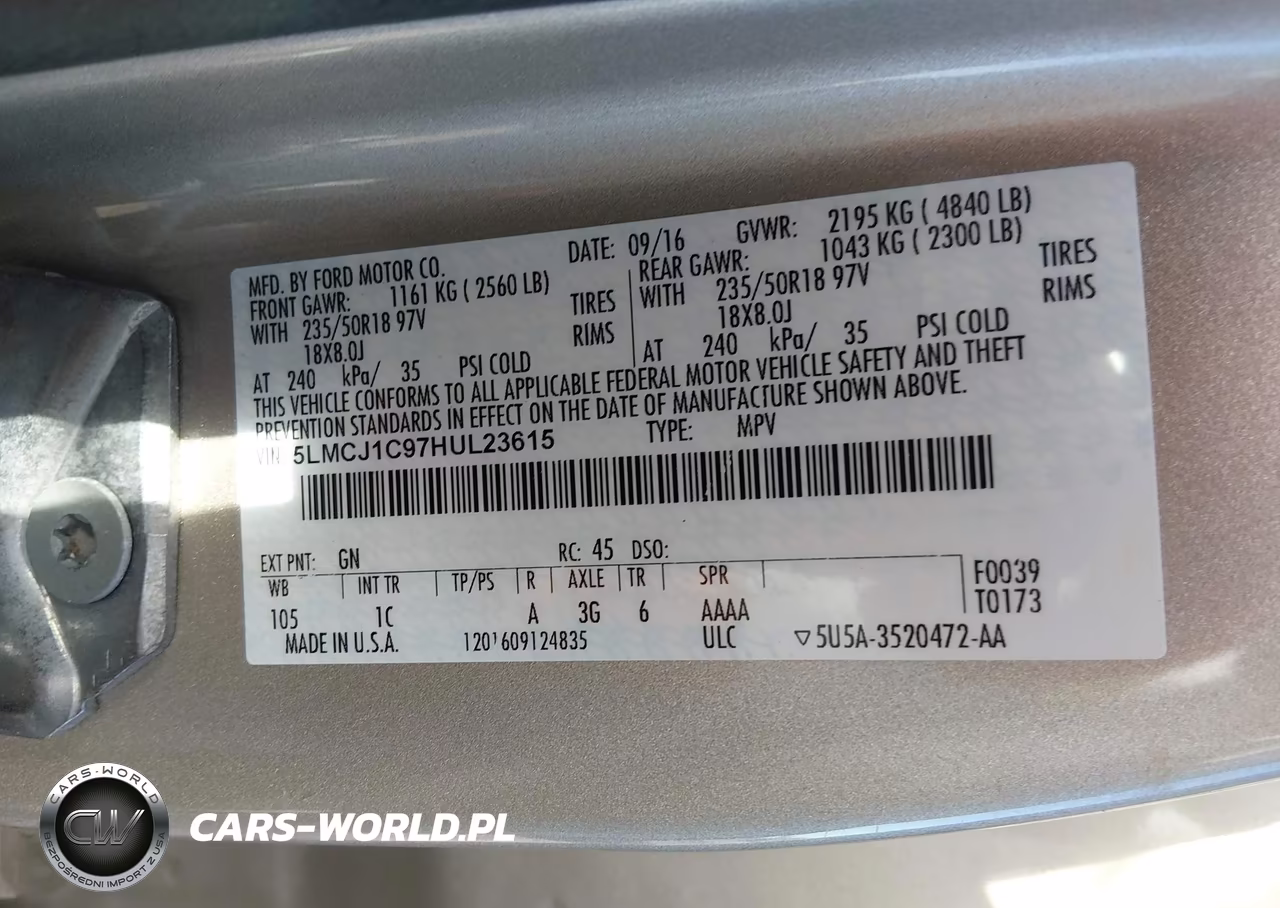 2017 Lincoln Mkc Premiere VIN:5LMCJ1C97HUL23615 - 9