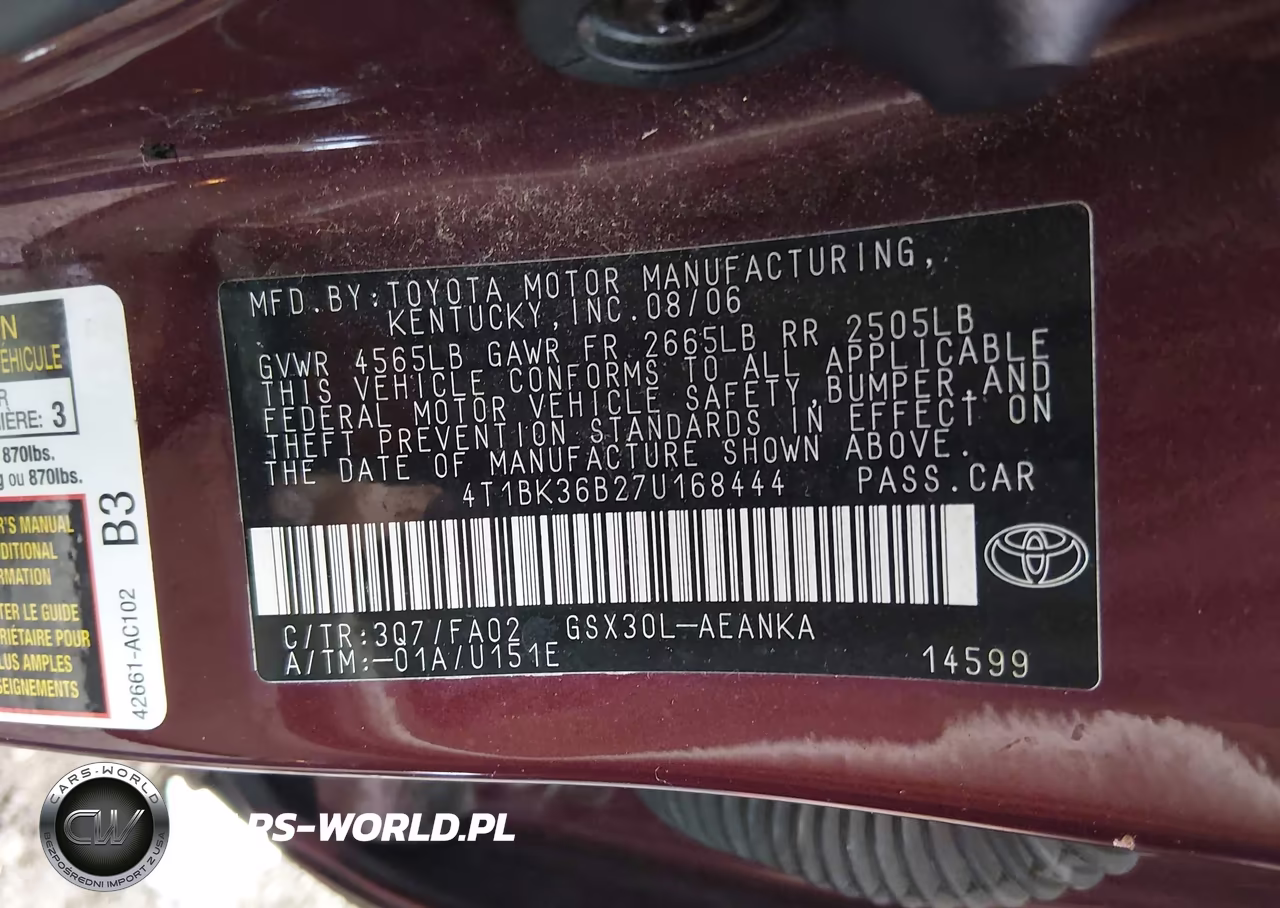 2007 Toyota Avalon Xl VIN:4T1BK36B27U168444 - 9