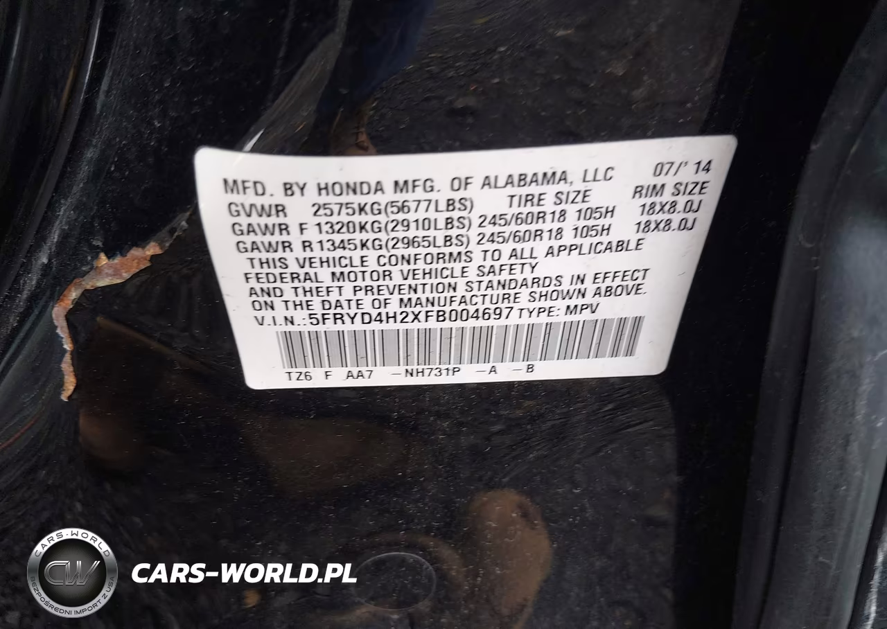 2015 Acura Mdx VIN:5FRYD4H2XFB004697 - 9