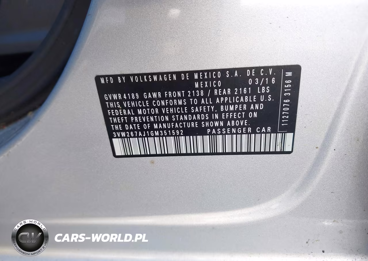 2016 Volkswagen Jetta 1.4T S VIN:3VW267AJ1GM351592 - 9