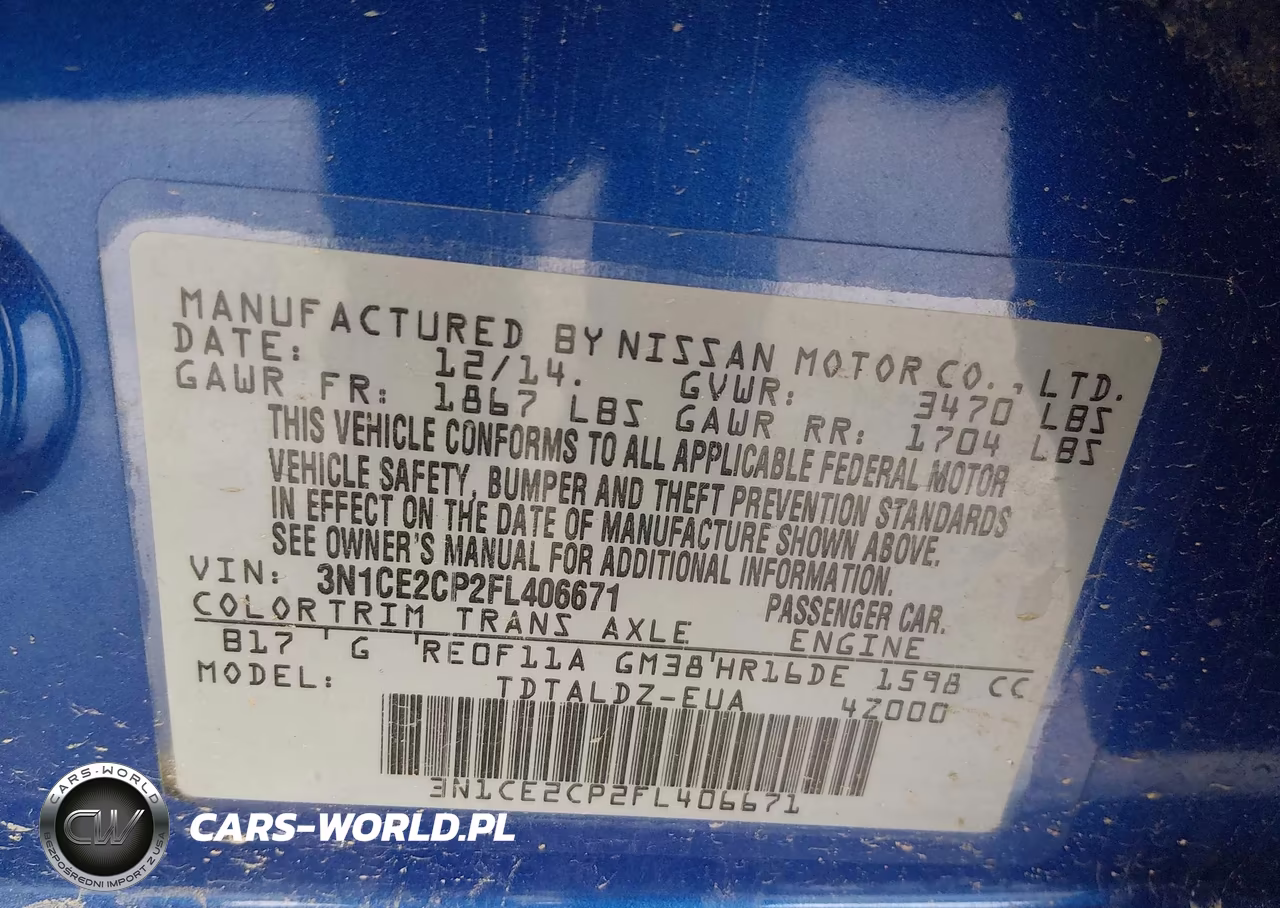 2015 Nissan Versa Note S (Sr)-S Plus-Sl-Sr-Sv VIN:3N1CE2CP2FL406671 - 9