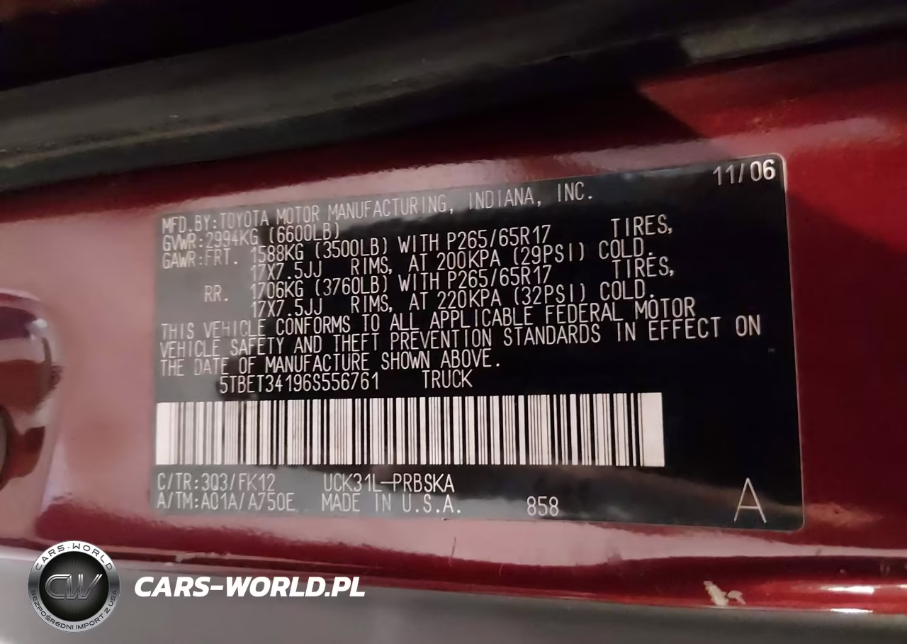 2006 Toyota Tundra Sr5 V8 VIN:5TBET34196S556761 - 9