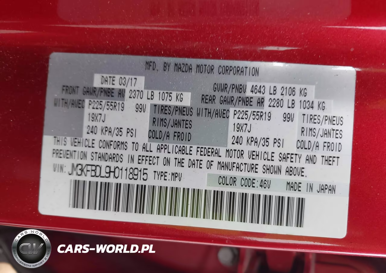 2017 Mazda Cx-5 Grand Touring VIN:JM3KFBDL9H0118915 - 9