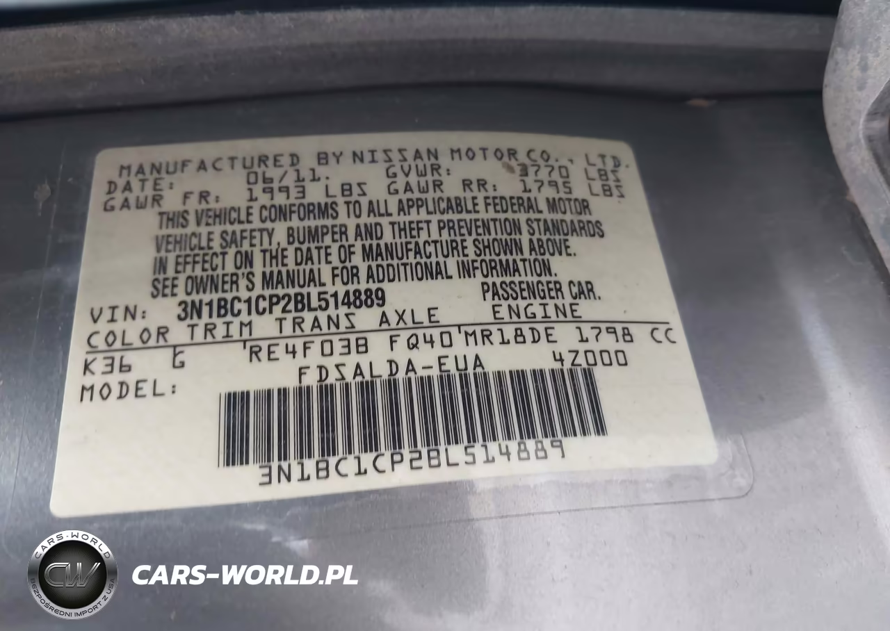 2011 Nissan Versa 1.8S VIN:3N1BC1CP2BL514889 - 8