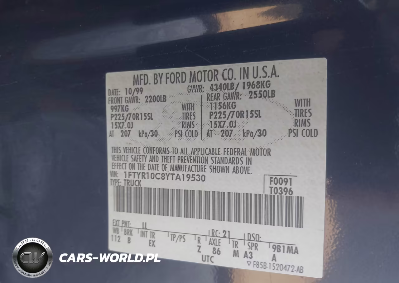 2000 Ford Ranger Xl-Xlt VIN:1FTYR10C8YTA19530 - 9