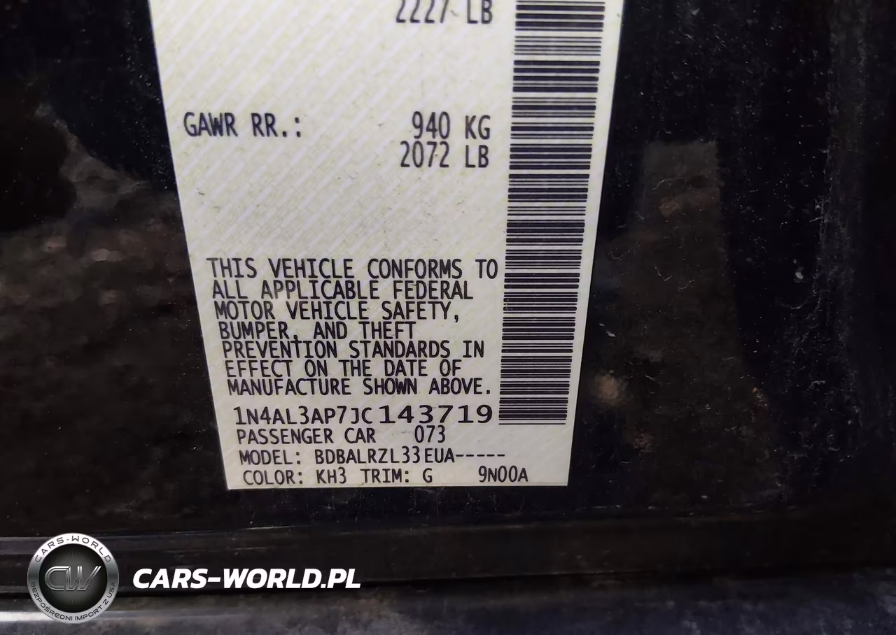 2018 Nissan Altima 2.5 Sl VIN:1N4AL3AP7JC143719 - 9