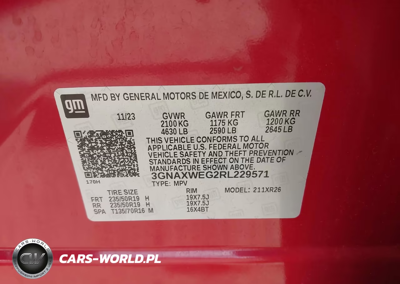 2024 Chevrolet Equinox Awd Rs VIN:3GNAXWEG2RL229571 - 9
