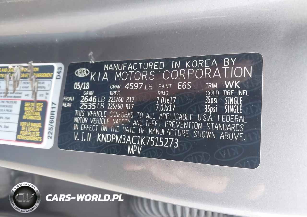 2019 Kia Sportage Lx VIN:KNDPM3AC1K7515273 - 9