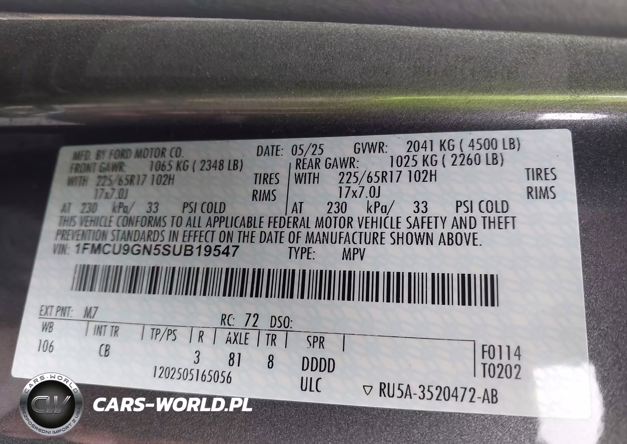 2025 Ford Escape Active VIN:1FMCU9GN5SUB19547 - 9