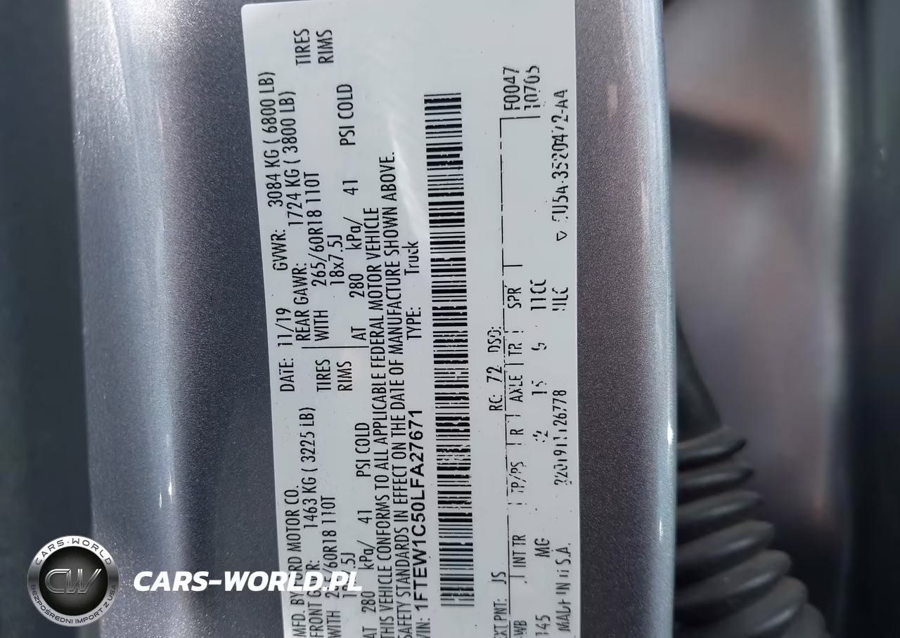 2020 Ford F-150 Xlt VIN:1FTEW1C50LFA27671 - 9