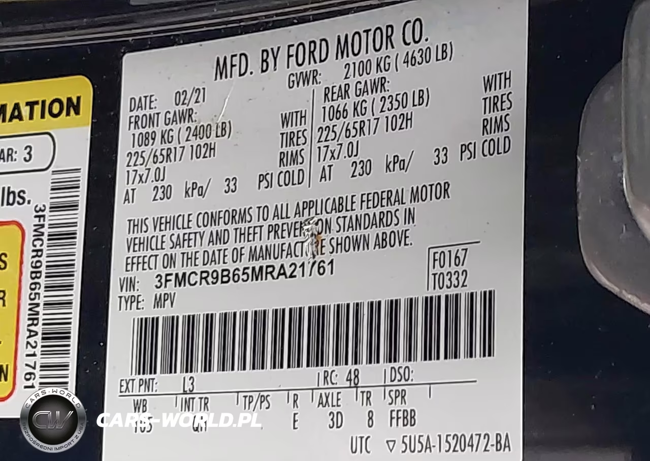 2021 Ford Bronco Sport Big Bend VIN:3FMCR9B65MRA21761 - 9