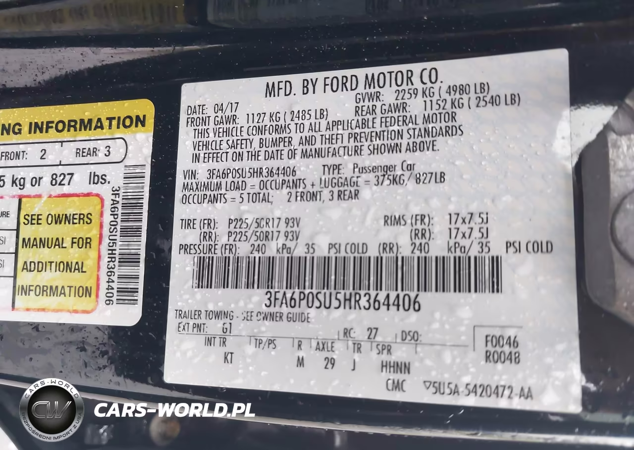 2017 Ford Fusion Energi Titanium VIN:3FA6P0SU5HR364406 - 9