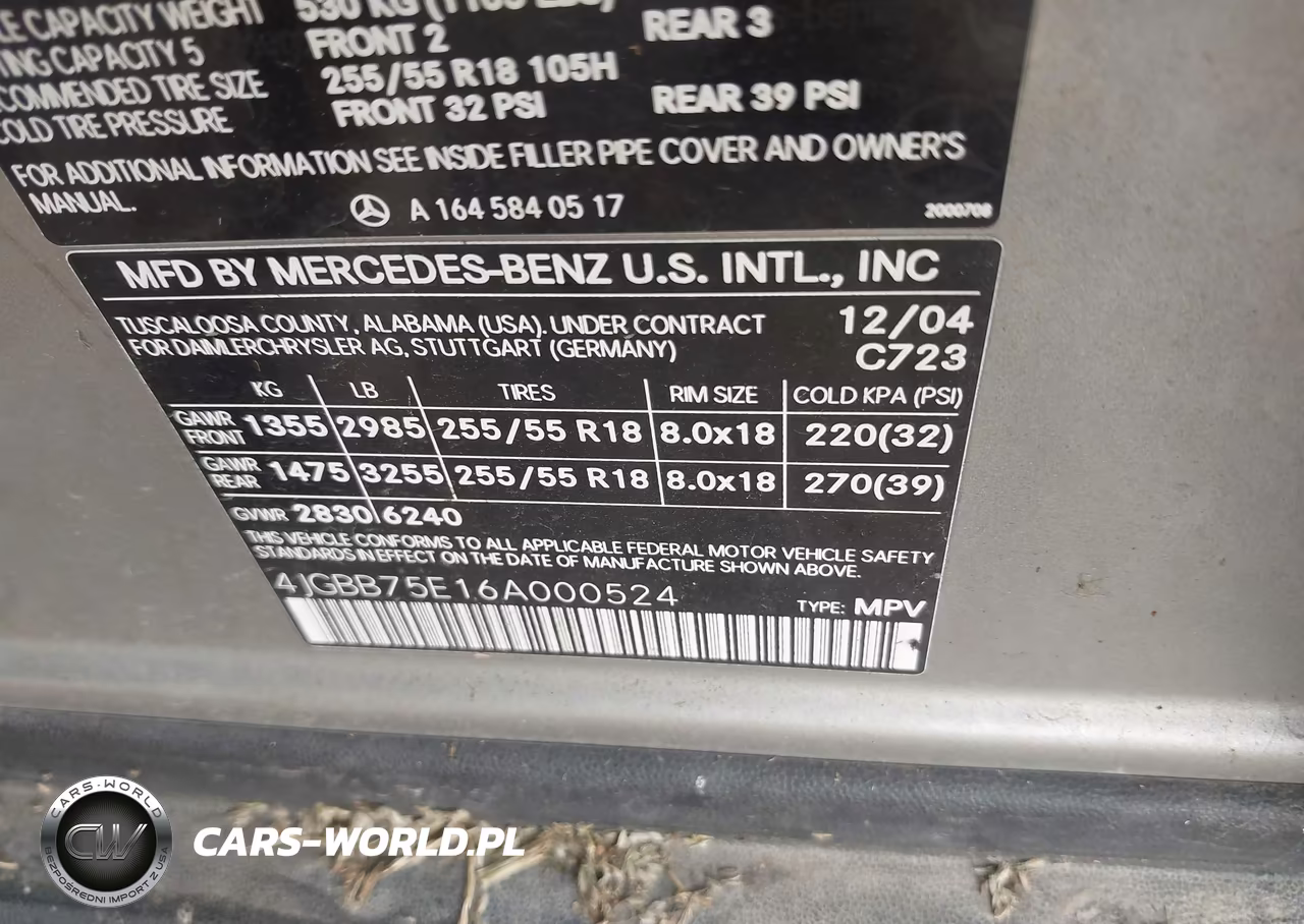 2006 Mercedes-Benz Ml 500 4Matic VIN:4JGBB75E16A000524 - 9