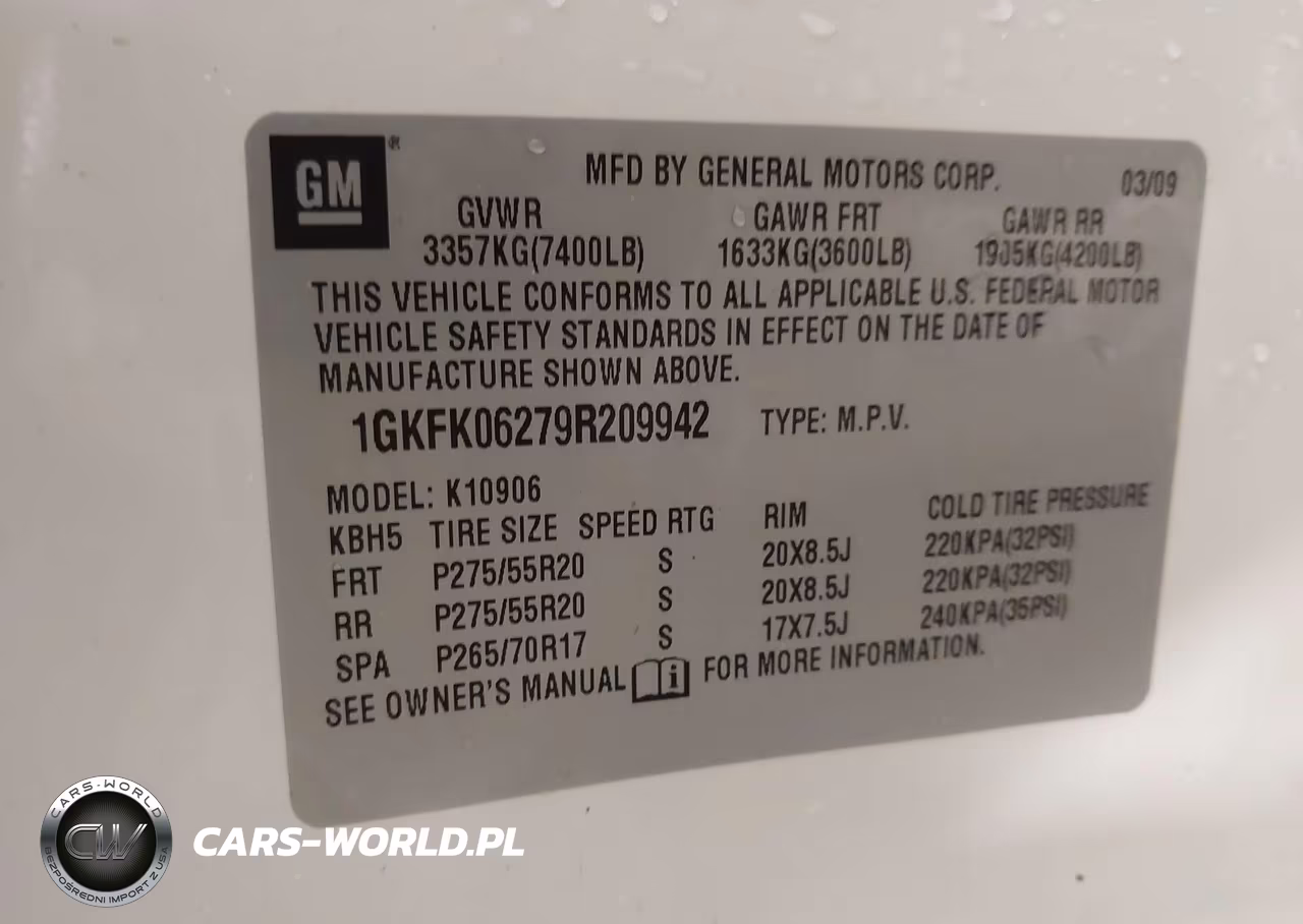 2009 GMC Yukon Xl 1500 Denali VIN:1GKFK06279R209942 - 9