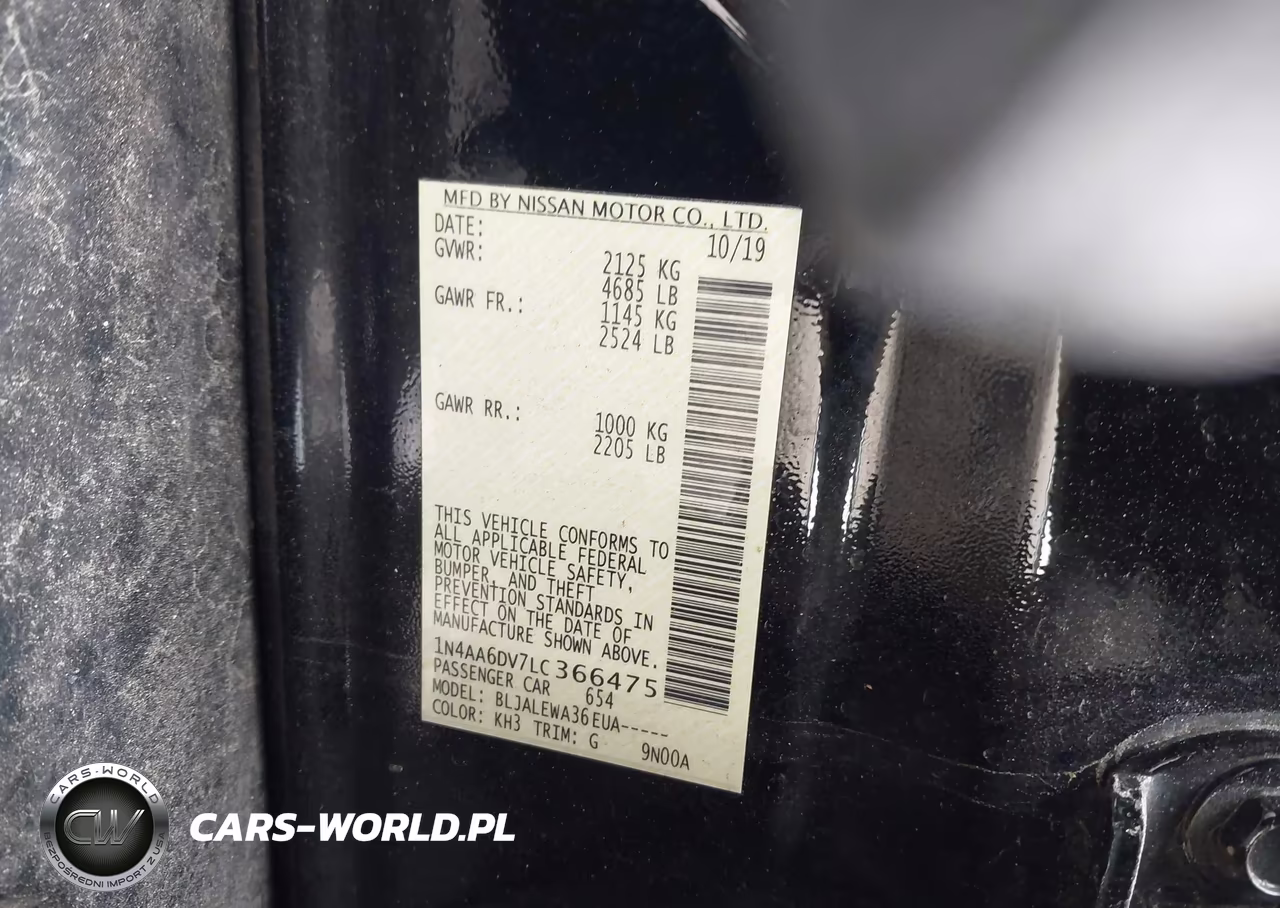2020 Nissan Maxima Sl Xtronic Cvt VIN:1N4AA6DV7LC366475 - 9