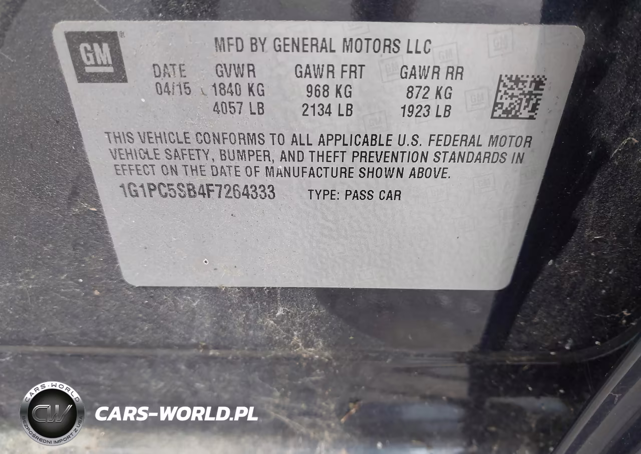2015 Chevrolet Cruze 1Lt Auto VIN:1G1PC5SB4F7264333 - 9