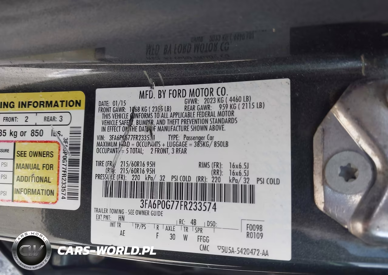 2015 Ford Fusion S VIN:3FA6P0G77FR233574 - 9