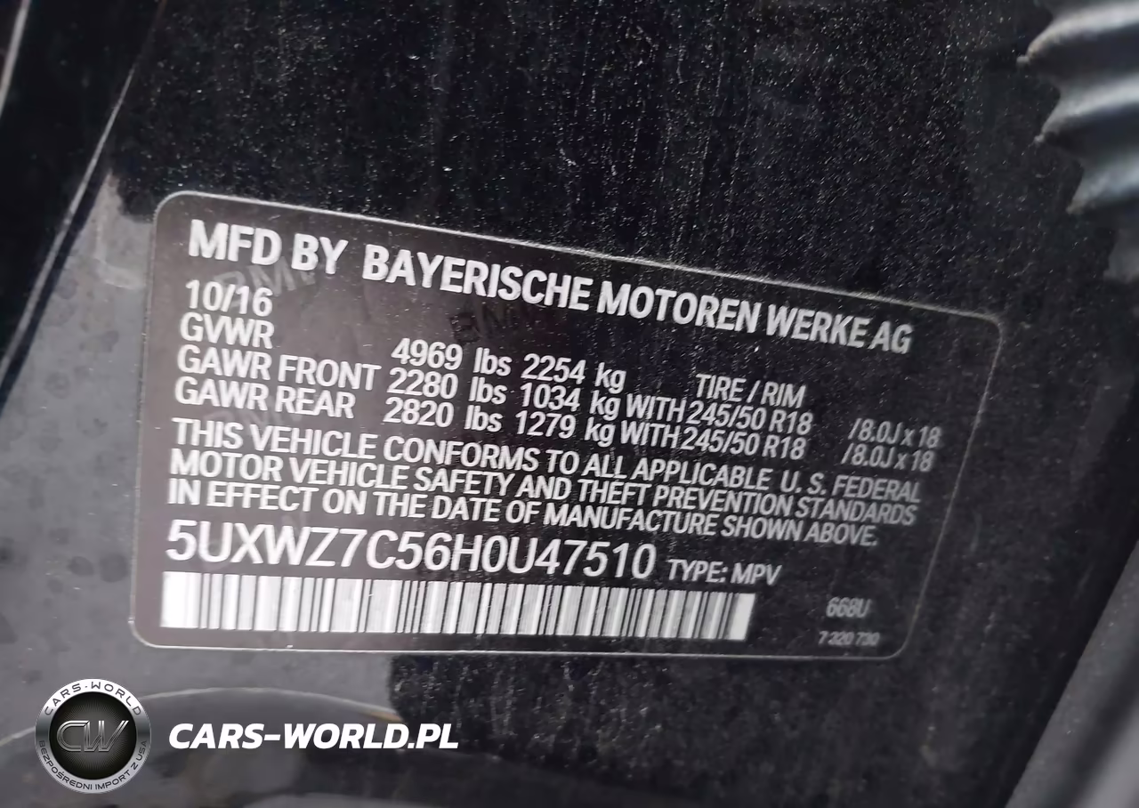 2017 BMW X3 Sdrive28I VIN:5UXWZ7C56H0U47510 - 9