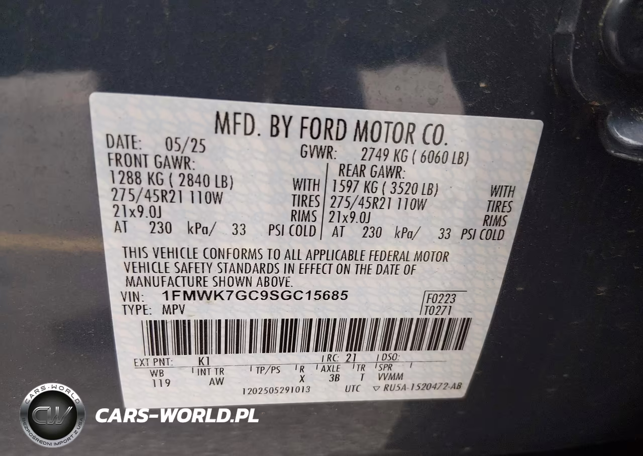 2025 Ford Explorer St VIN:1FMWK7GC9SGC15685 - 9