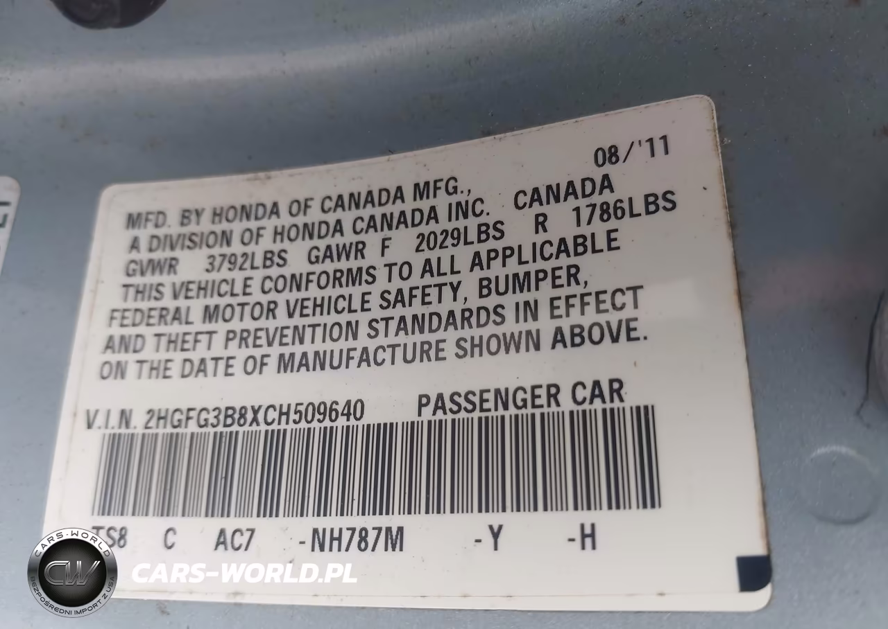 2012 Honda Civic Ex VIN:2HGFG3B8XCH509640 - 9